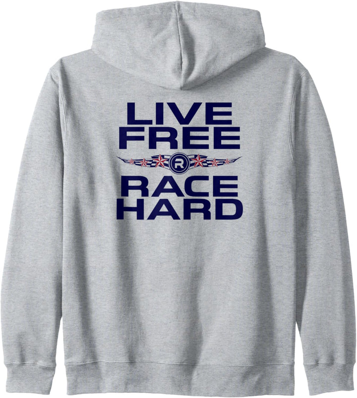 Rebel Motorsports Live Free and Race Hard Doppelseitig Kapuzenjacke