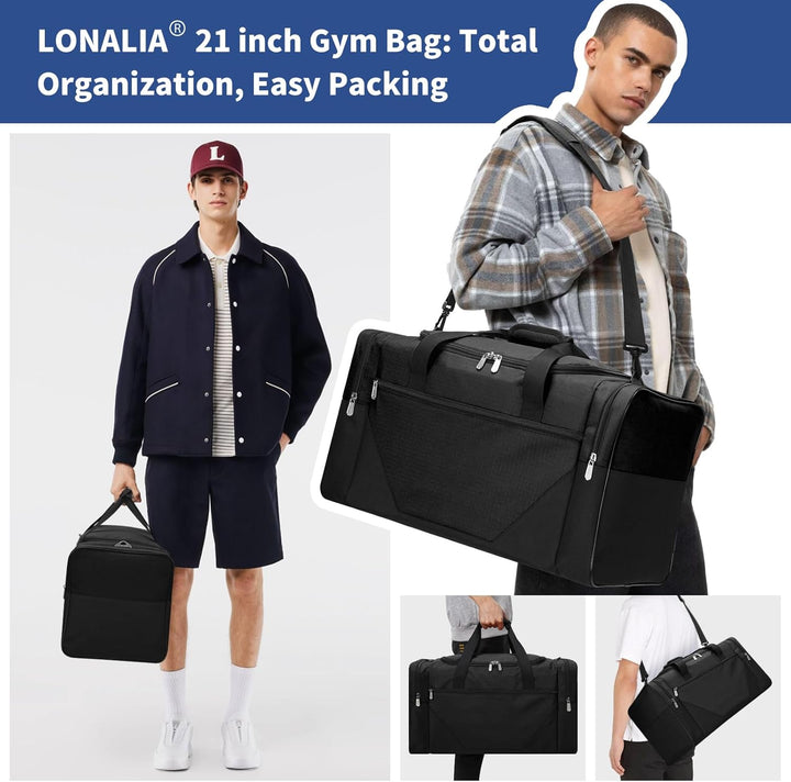Sporttasche 45L - 53 * 28 * 30.5 cm Reisetasche mit Vielen Fächern für Gym, Weekend & Kurztrips - Sc