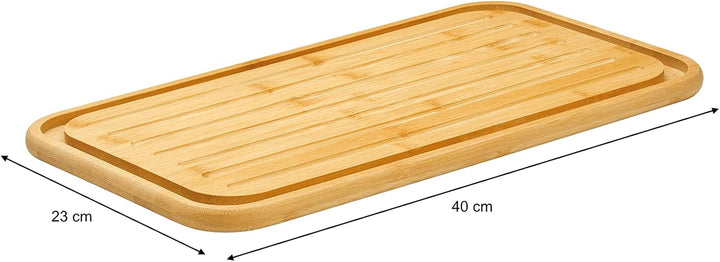 Zassenhaus Brotkasten, Deckel als Schneidbrett verwendbar, Brotkorb Bambus cool grey, 40 x 23 x 13,5