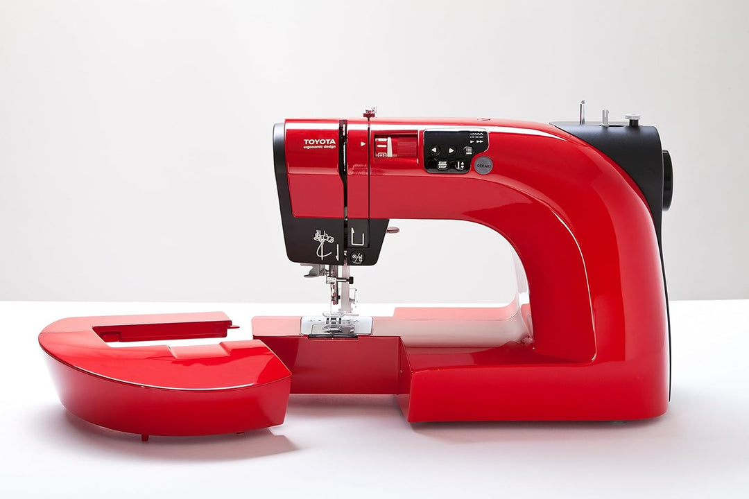 Toyota Oekaki50R Kreativ Freiarm Nähmaschine Oekaki mit 50 Programmen und Freihandstickfunktion, rot