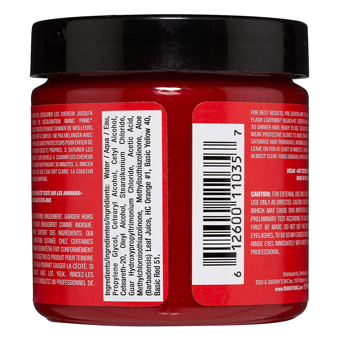 Manic Panic Rock'N'Roll Red Classic Creme, Vegan, Cruelty Free, Semi Permanent Hair Dye 2 x 118ml Ro