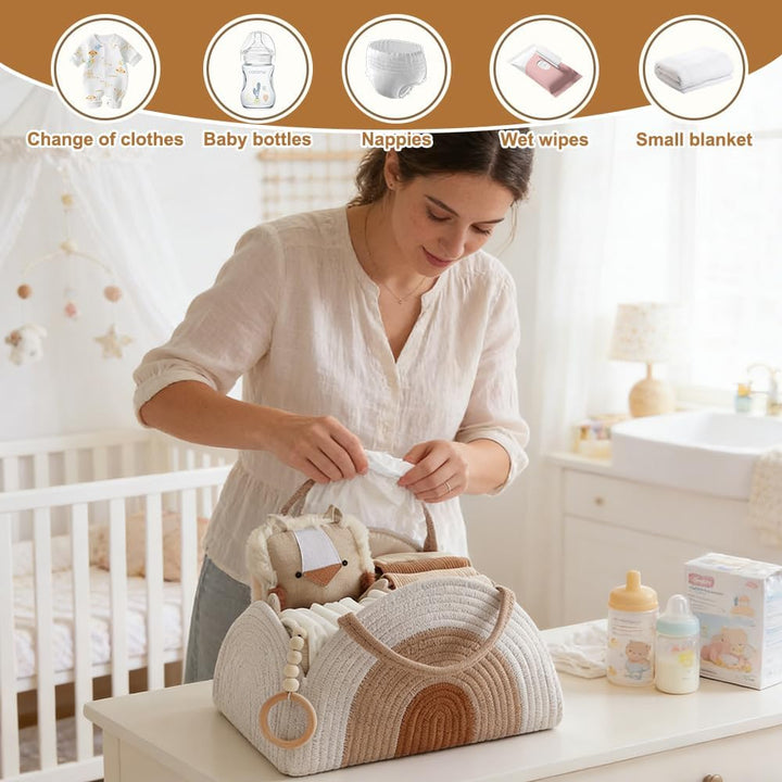 ADDLIVE Wickeltasche Organizer, Wickeltisch Organizer, Wickelorganizer, Wickelkorb, Baby Organizer m