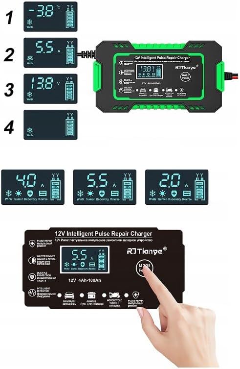 Prostownik akumulatorowy RJ Tianye RJ-C 120501A 12V 6A