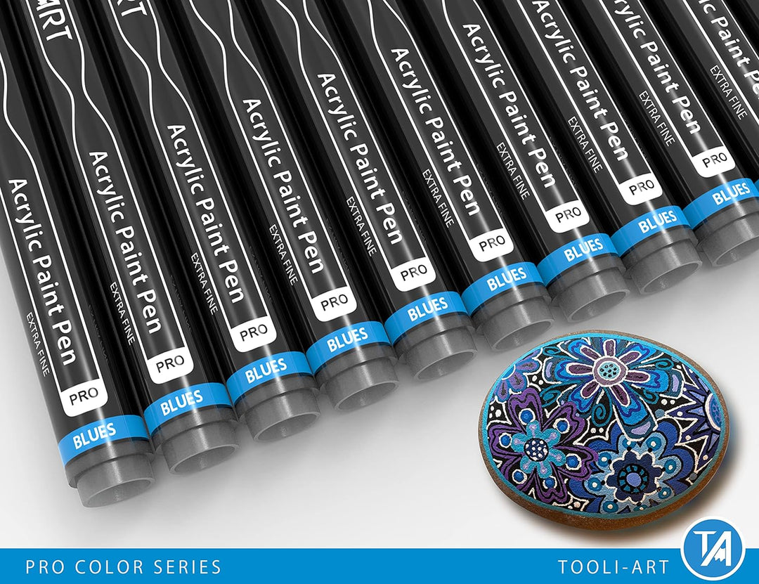 22 acrylstifte, Blau Und Lila, Pro Color Series Marker, 0,7 mm, Extra Feine Spitze Für Steinmalerei,
