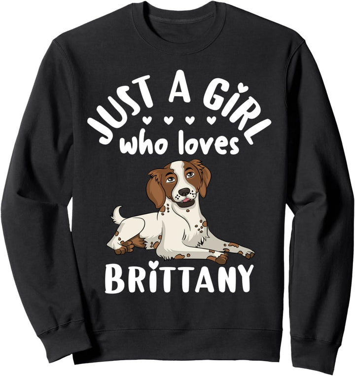 Fun Energetic Hunter Dog Gift Just A Girl Who Loves Brittany Sweatshirt