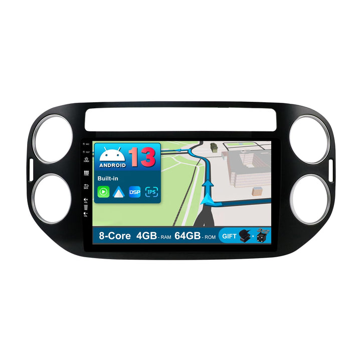 JOYX Android 13 IPS Autoradio Passt für VW Tiguan 1 NF (2006-2017) - [4G+64G] - Eingebaut DSP/Carpla