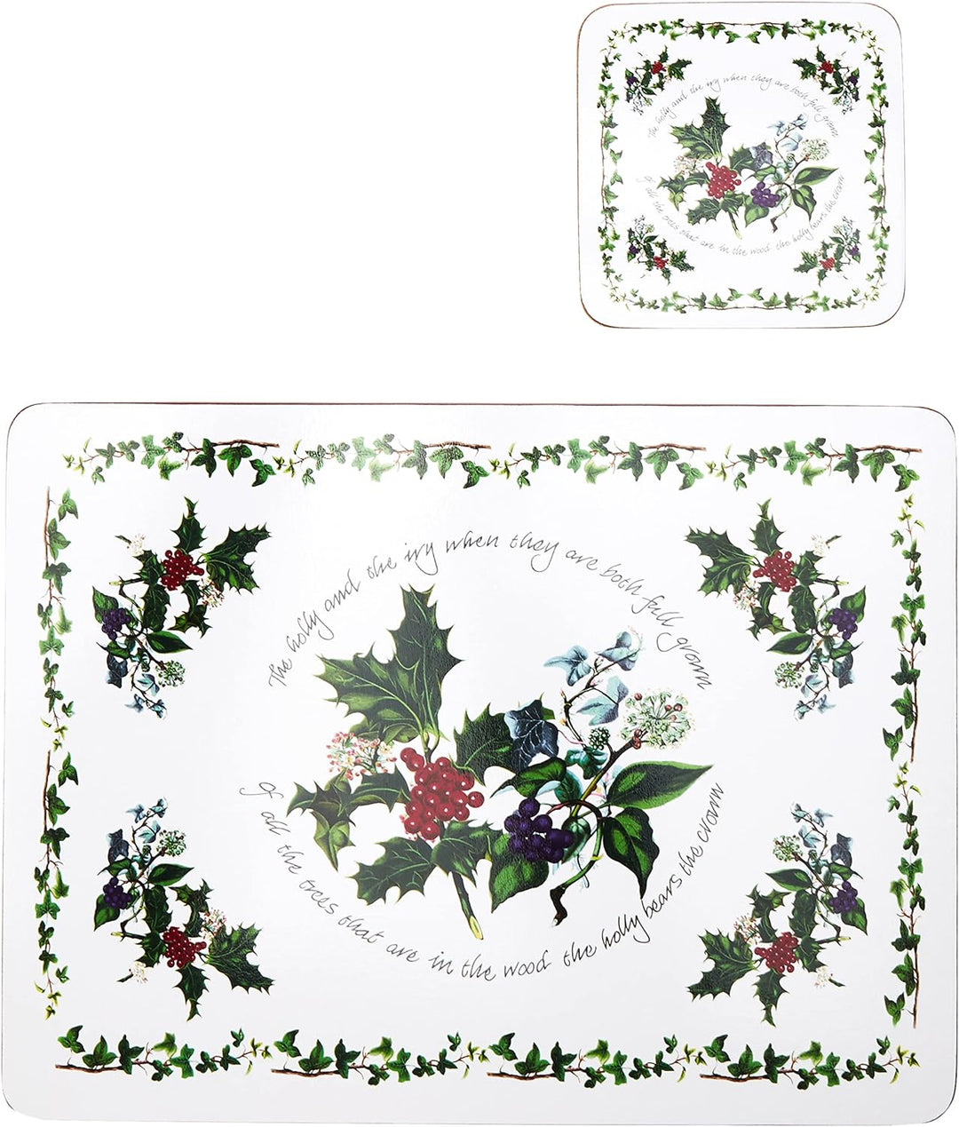Die Holly und The Ivy Platzsets und Untersetzern, Mehrfarbig, 6 Stück