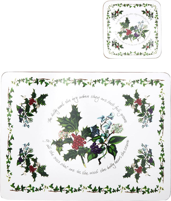 Die Holly und The Ivy Platzsets und Untersetzern, Mehrfarbig, 6 Stück