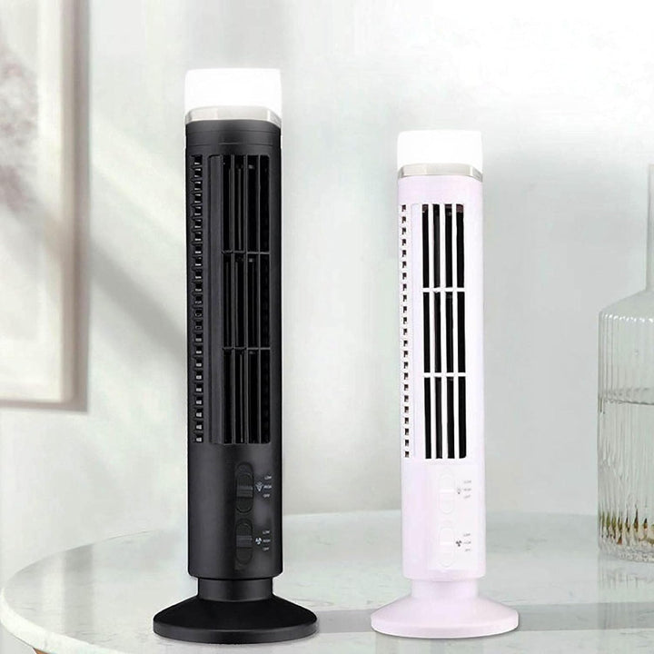 Turmventilator ohne Flügel, Tragbarer USB-Tischventilator mit Licht und Flügellosem Design für Zuhau