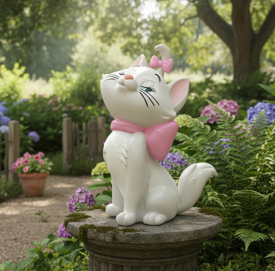 Gartenfigur Katze Marie 41cm Wetterfeste Disney Dekoration für Garten und Zuhause | 30cm Polyresin S
