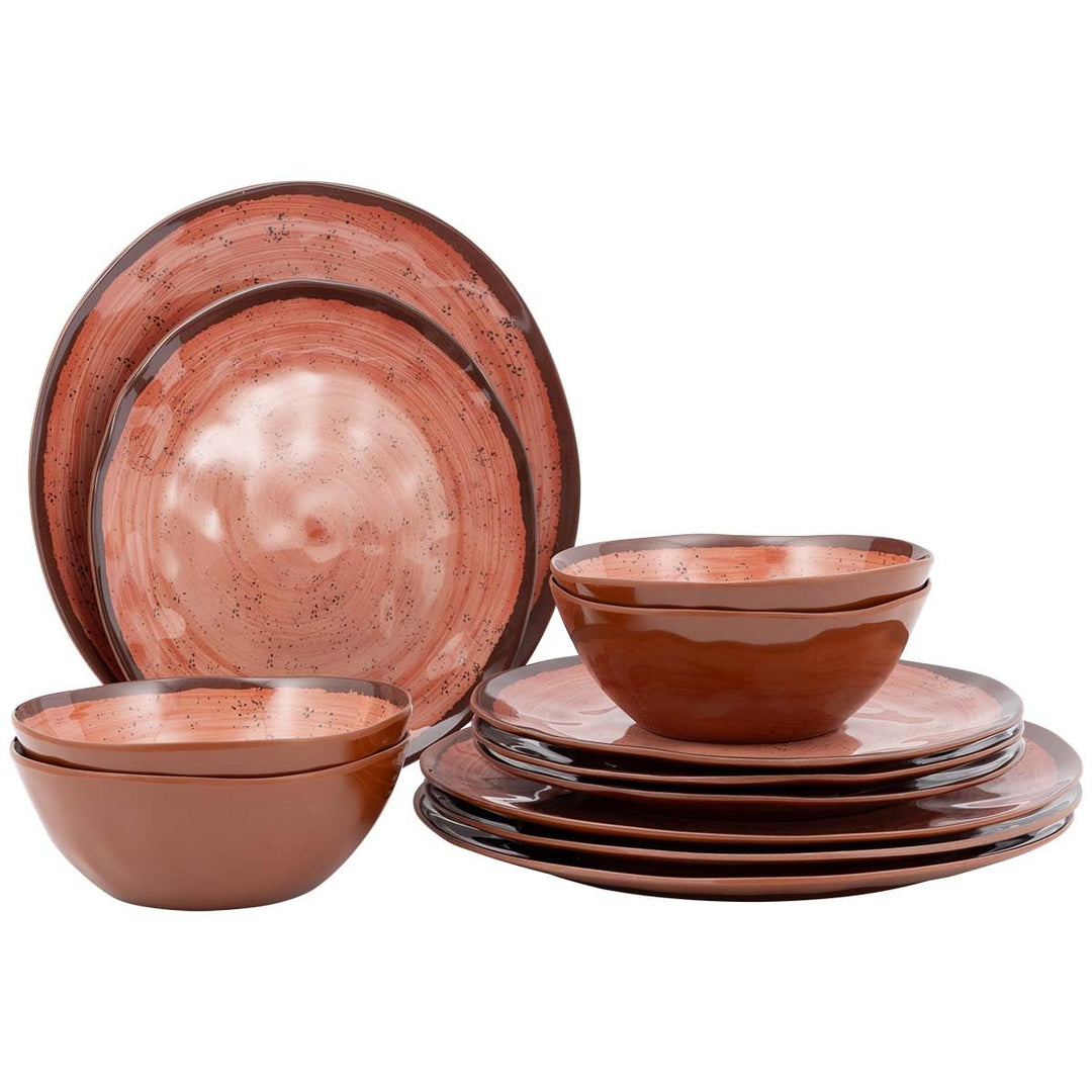 Bo-Camp - Geschirrset - Halo - 12-Teilig - Melamin - Clay