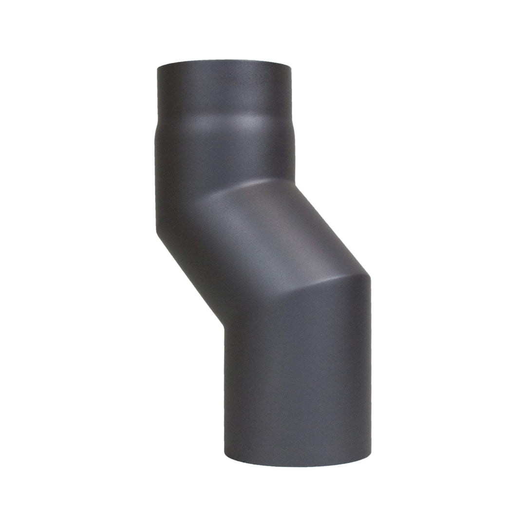 LANZZAS Ofenrohr Stufenbogen mit 80 mm Versatz, im Durchmesser, DN Ø 120 mm, Farbe: gussgrau - weite