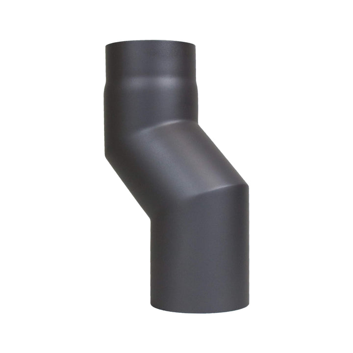 LANZZAS Ofenrohr Stufenbogen mit 80 mm Versatz, im Durchmesser, DN Ø 120 mm, Farbe: gussgrau - weite
