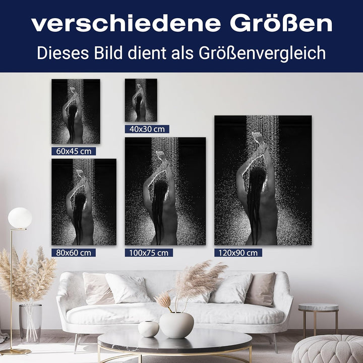 wandmotiv24 Leinwandbild Starke Frauen, Hochformat, Frau unter der Dusche M0138 80L x 60B cm Leinwan