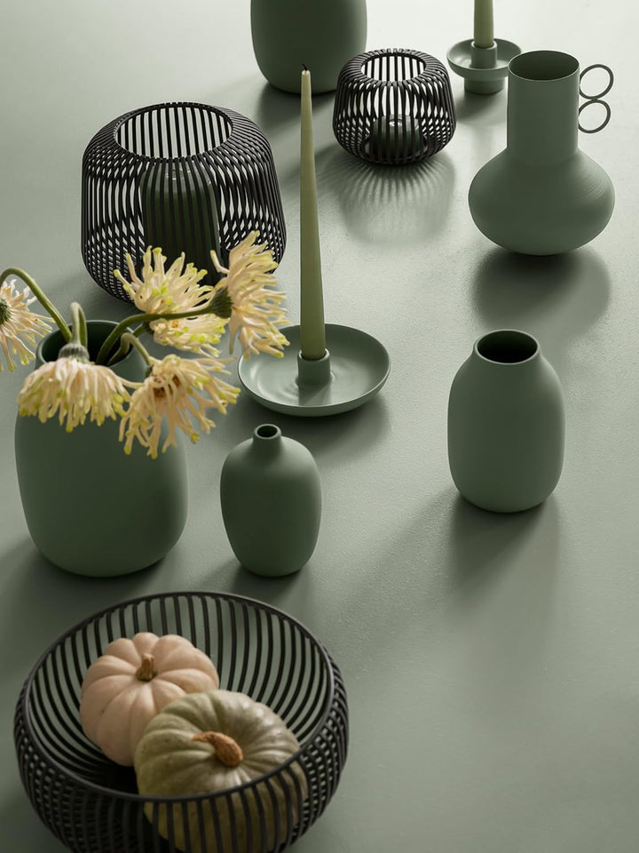 blomus Laterne Lito | Agave Green | Grösse S | 20L x 20B x 17H cm | Kerzenhalter Grün | Windlicht au