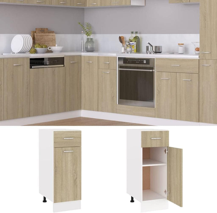 homiuse Schubunterschrank Sonoma-Eiche 30x46x81,5 cm Holz Kommode KüChenschrank Kommode Mit Schublad