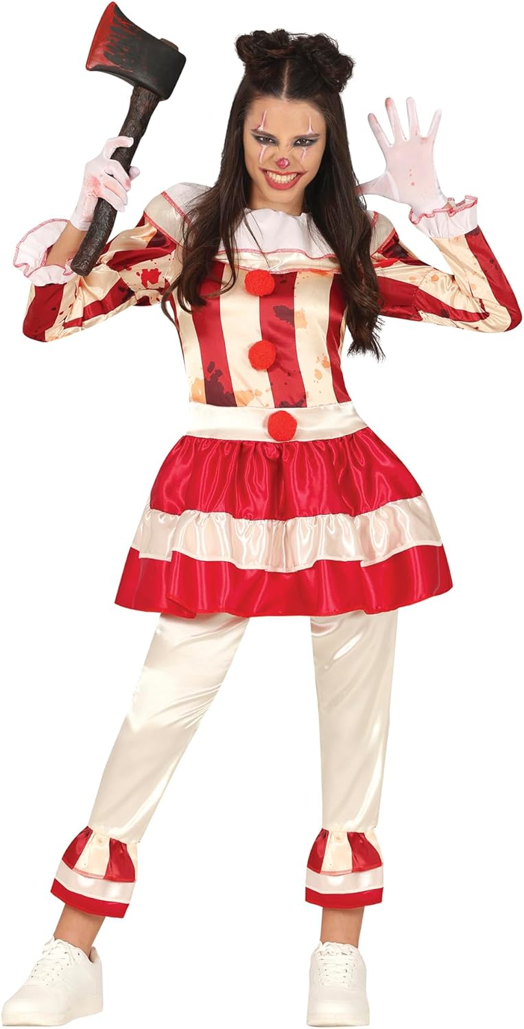 FIESTAS GUIRCA Clown Harlekin Kostüm für Damen 38-40, 38-40