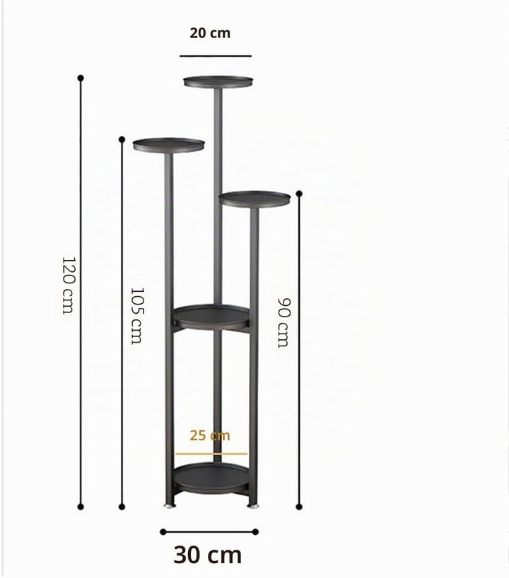 Pflanzenständer Metall mit 5 Ebenen, Blumenständer Blumenregal Pflanzenregal Outdoor, Plant Stand In