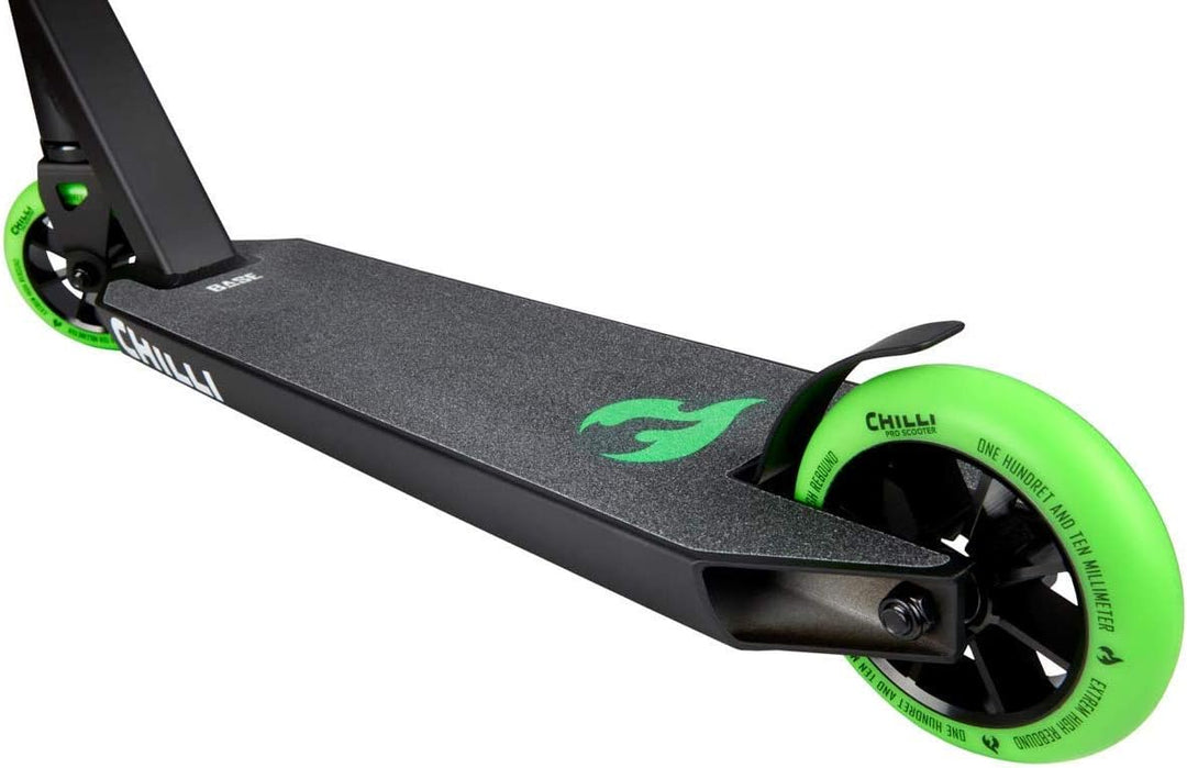 Chilli Pro Scooter Base Neon Green | Erstklassiger grüner Stunt-Scooter für Einsteiger | Robuster Ro