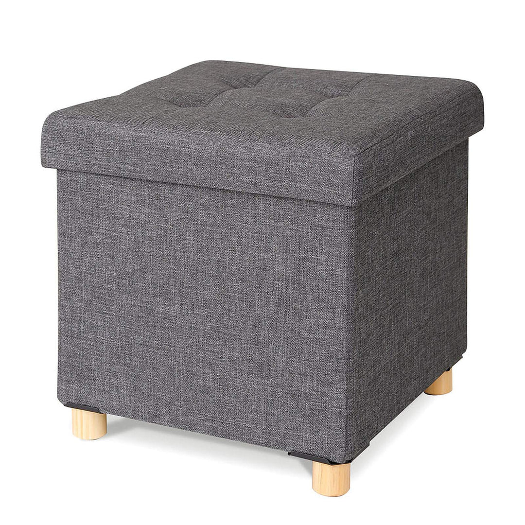 dibea Sitzhocker Klapphocker Sitzbank Aufbewahrungsbox 38x38x38 cm, grau, Grau