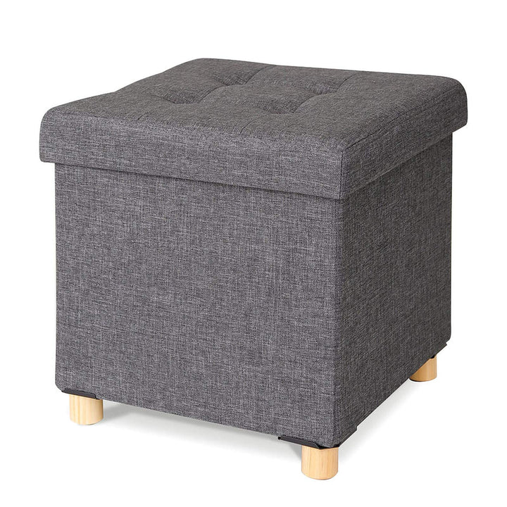 dibea Sitzhocker Klapphocker Sitzbank Aufbewahrungsbox 38x38x38 cm, grau, Grau