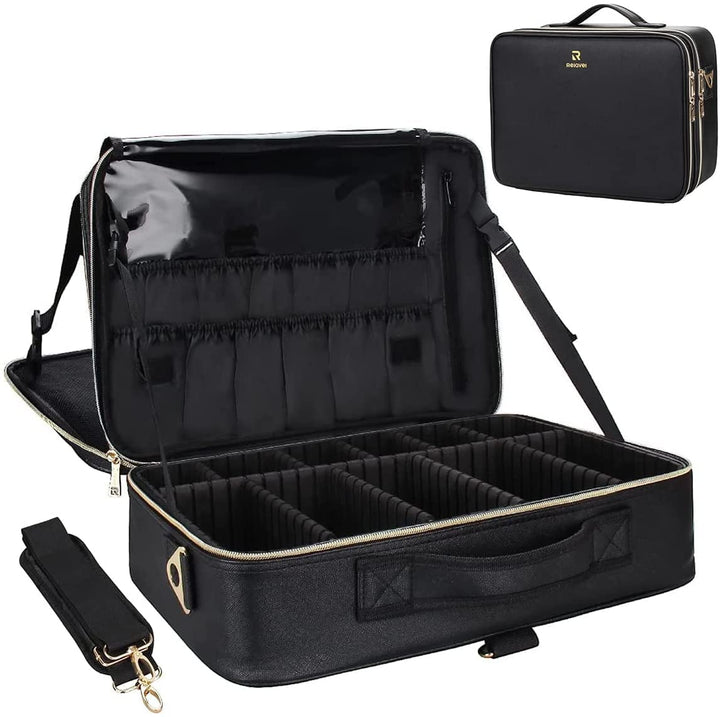 Relavel Grosse Kosmetiktasche - 15.8 inches, Portable Reise Kosmetikkoffer Damen Make Up Tasche Prof