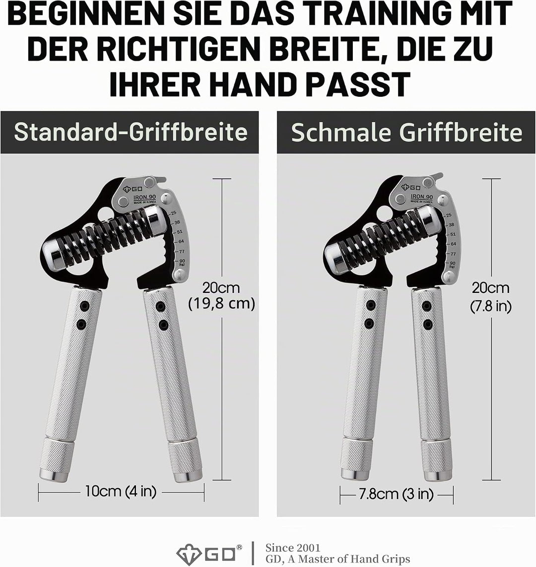 GD GRIP Einstellbare Fingerhantel Iron Ext. 90 : 55 to 198 lb