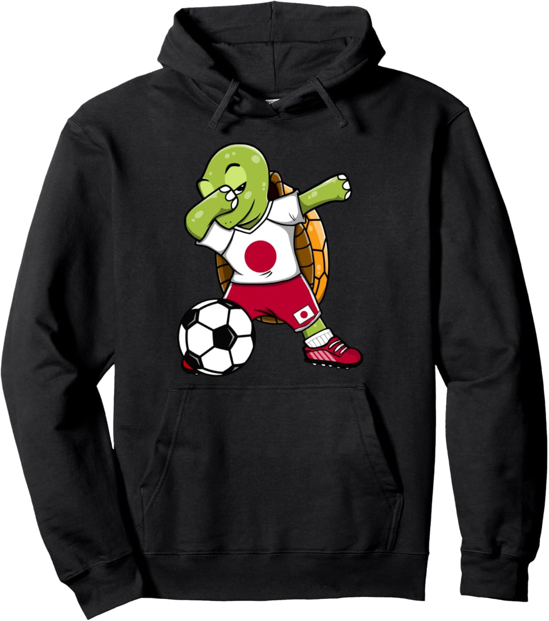 Dab Schildkröte Japan Fussball Mannschaft Japanische Flagge Pullover Hoodie