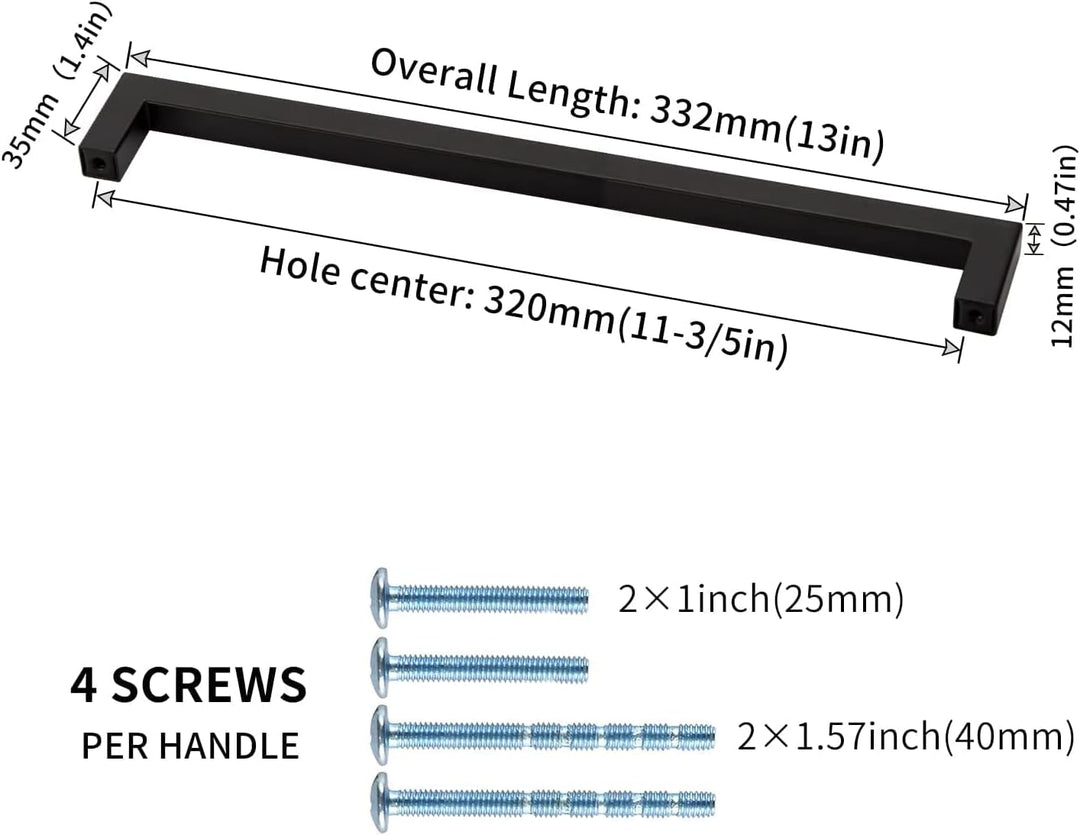 LONTAN 10 Stück Küchengriffe Schwarz 320mm lochabstand Schrankgriffe Schwarz Griffe für Küchenschrän