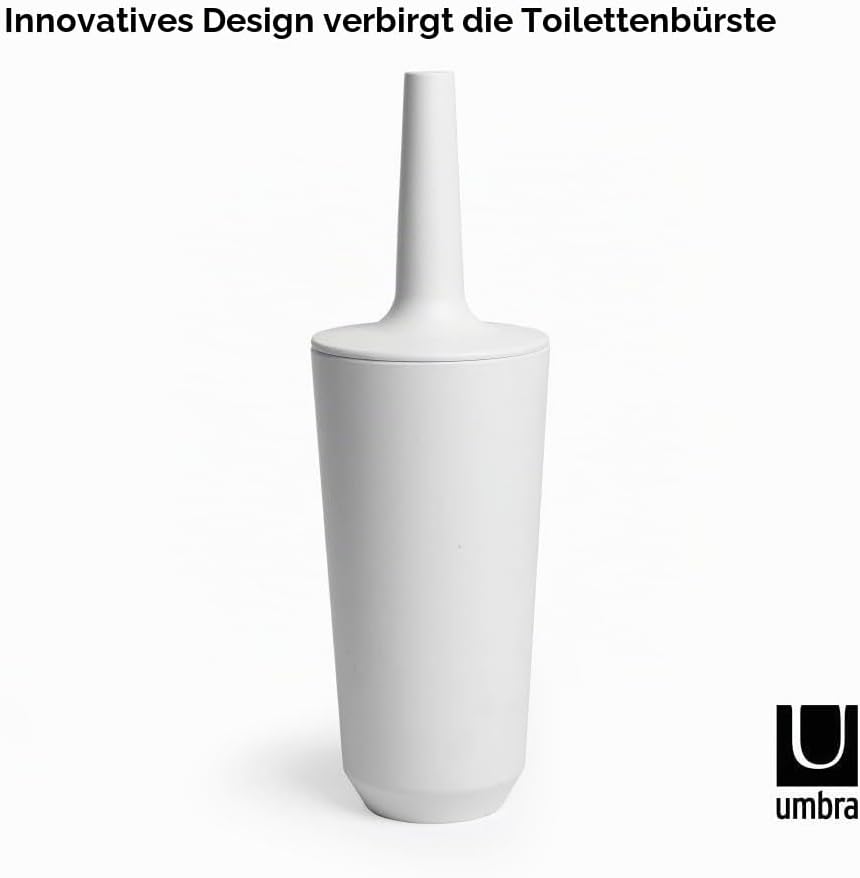 Umbra 1004478-660 Corsa Toilet Brush, WC-Büstenhalter aus Keramik, Weiss Toilettenbürstenhalter Weis