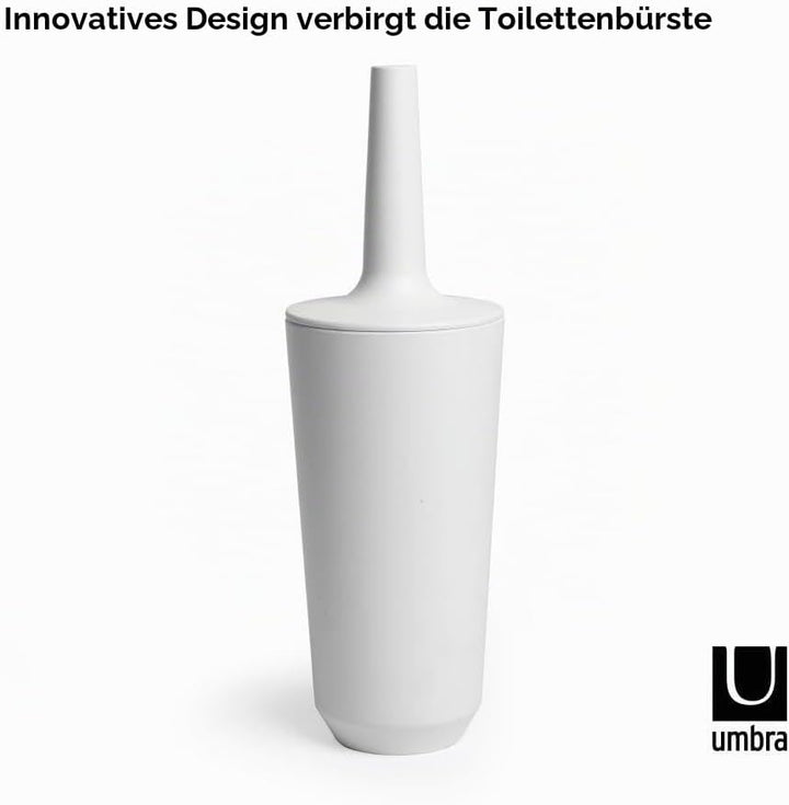 Umbra 1004478-660 Corsa Toilet Brush, WC-Büstenhalter aus Keramik, Weiss Toilettenbürstenhalter Weis