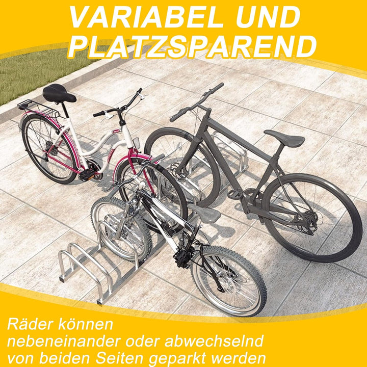 Fahrradständer für 4 Fahrräder | Stahl-Multi-Aufstellständer | Rostfreier Ständer für Mountainbike,
