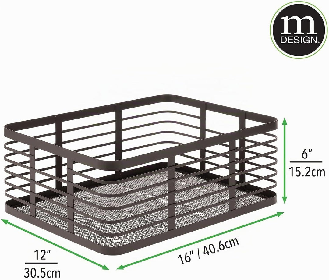 mDesign Allzweckkorb aus Metalldraht – praktischer Aufbewahrungskorb für Küche und Haushalt – kompak