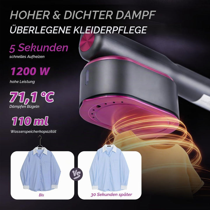 Reisedampfbügeleisen mit LCD-Display