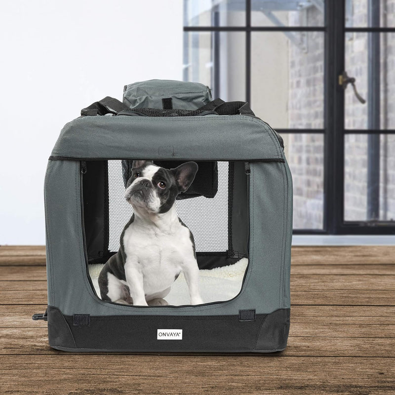 ONVAYA® Faltbare Transportbox für Hunde & Katzen | M | Faltbare Hundebox oder Katzenbox für Auto & Z