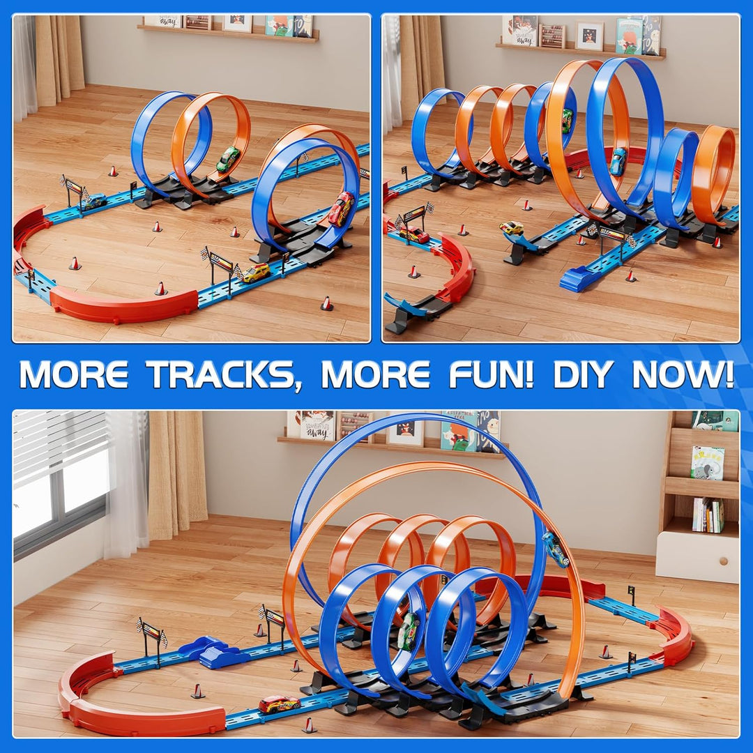 Doloowee DIY Track Builder Rennstreckenspielzeug für Jungen im Alter von 3 4 5 6 Jahren, Wettbewerbs