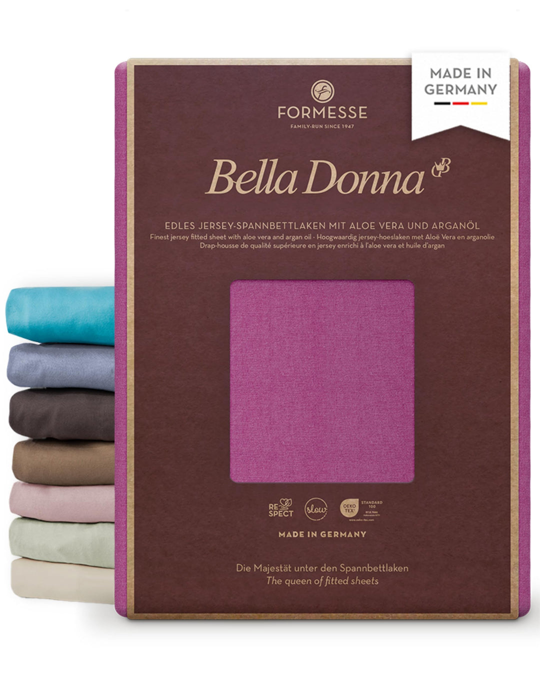 Spannbettlaken Bella Donna Jersey für Matratzen &amp; Wasserbett 140-160 x 200-220 cm in Fuchsia