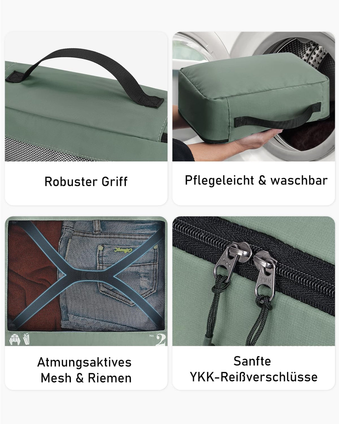ECOHUB Packwürfel für Koffer, 7 Stück, Reise-Organizer, Packtaschen, recyceltes PET, umweltfreundlic