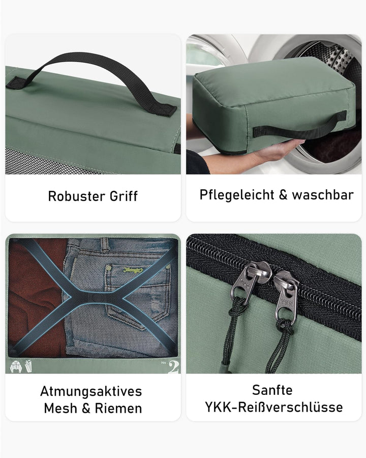ECOHUB Packwürfel für Koffer, 7 Stück, Reise-Organizer, Packtaschen, recyceltes PET, umweltfreundlic