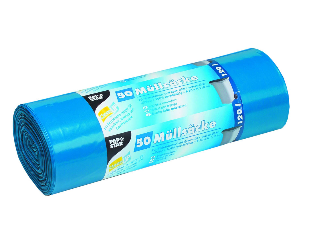 PAPSTAR 12388 Müllsäcke, LDPE-Folie, blau, 11 x 37 x 11 cm