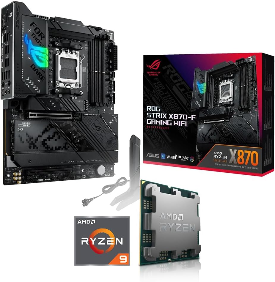 Aufrüst-Kit Bundle Ryzen 7 9800X3D 8X 4.7 GHz Prozessor, ASUS ROG Strix X870-F Gaming WiFi Mainboard