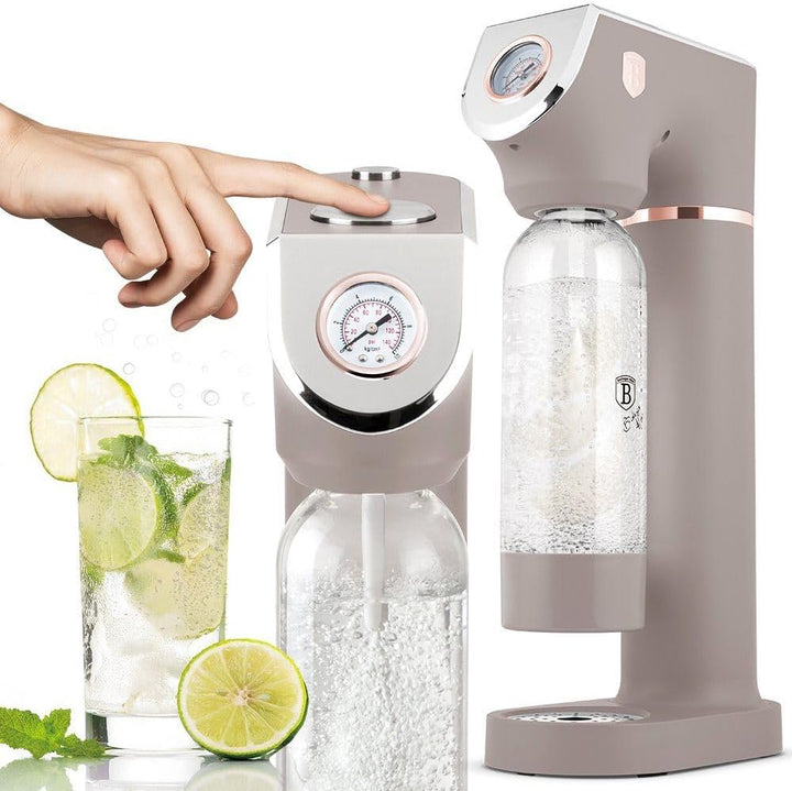 Berlinger Haus Sodabereiter SODABAR + 2 Flaschen Taupe Collection | Stilvoll, Kompakt und Umweltfreu