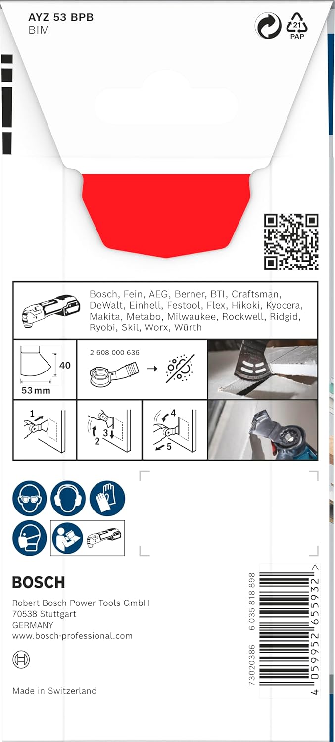 Bosch 1x PRO Multi Material AYZ 53 BPB Blatt für Multifunktionswerkzeuge (für Gipskartonplatte, Holz