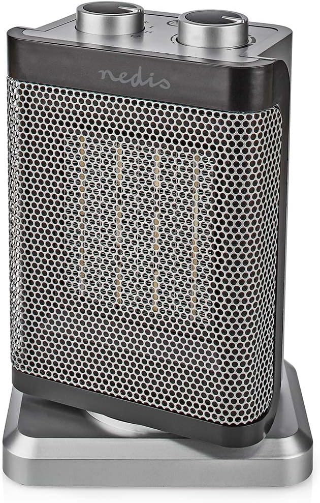 Nedis HTFA17GY - Keramik-PTC-Heizlüfter - 1000/1500 W - 2 Heizstufen - Einstellbares Thermostat - Os