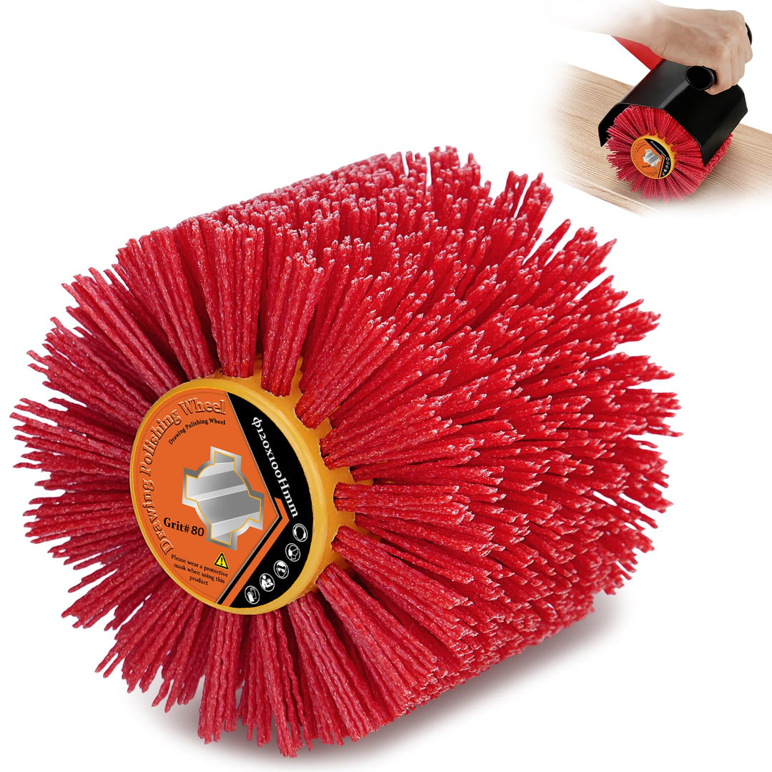 Nylonbürsten #80 Körnung| 120x100mm Schleifbürsten| Polierbürste zum Holzverarbeitung| Bürste für Sa