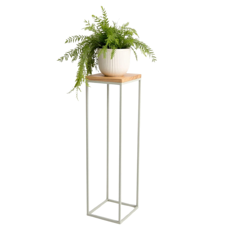 Pflanzenständer Craft - 24x24x100cm - Farbe Weiss - für Zimmerblumen - Metallregal - dekorativer Tis