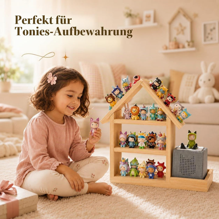 Regal für Tonie, Grosse Magnetische Holz Schweberegale für Toniebox 1 &amp; 2, Holz Wand Regal für 70-85