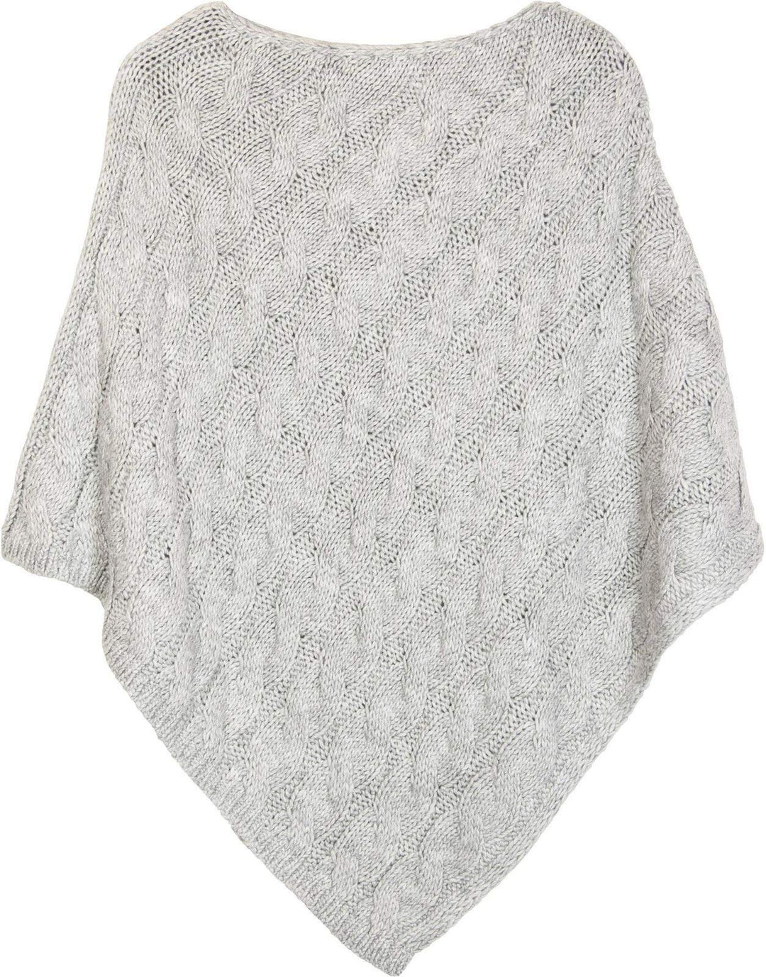 styleBREAKER Strick Poncho mit Zopfmuster, Rundhals Strickponcho, Grobstrick, Damen 08010040 Einheit