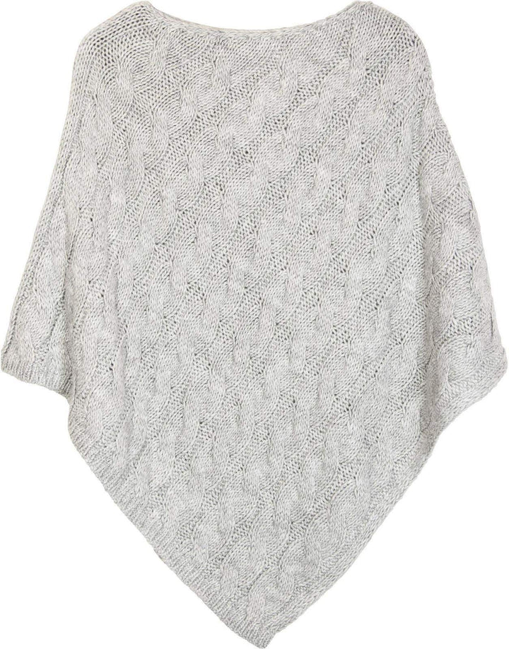 styleBREAKER Strick Poncho mit Zopfmuster, Rundhals Strickponcho, Grobstrick, Damen 08010040 Einheit