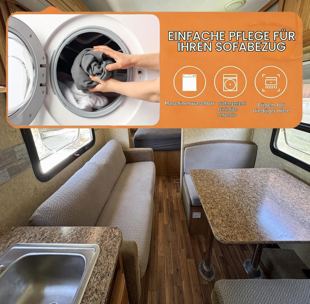 Wohnmobil Sitzbezüge, 2 Stück (1 Set) Stretch Wohnwagen Sitzpolster Bezüge Jacquard RV-Sitzbezüge St